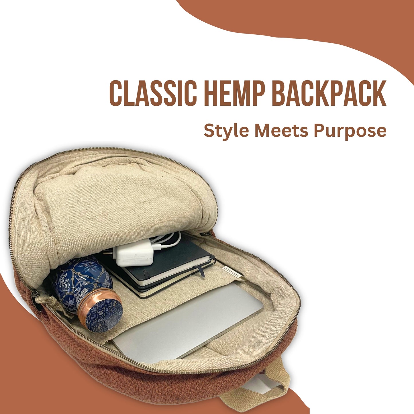 Classic Hemp Backpack - Brown