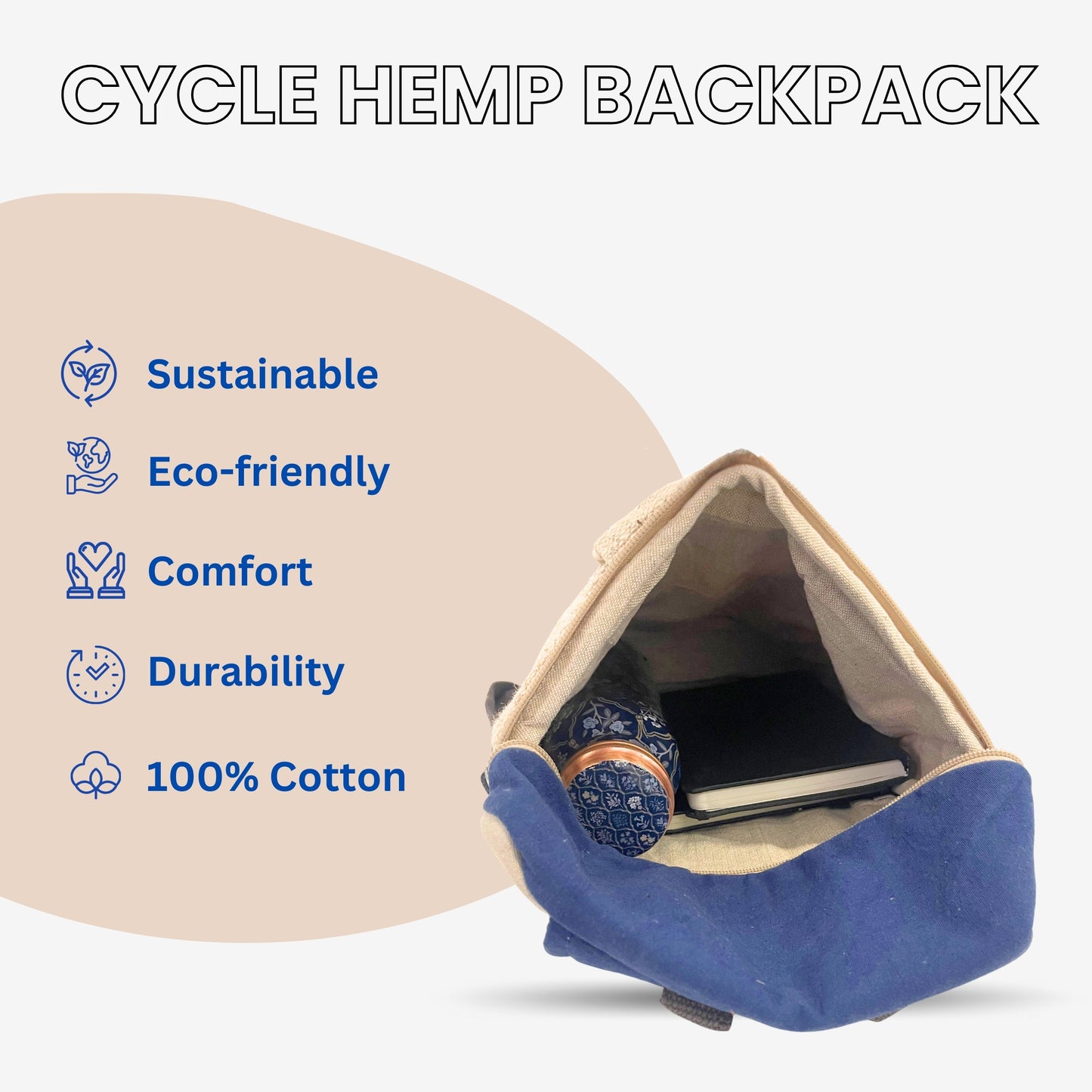 Trainer's Hemp Backpack - Blue