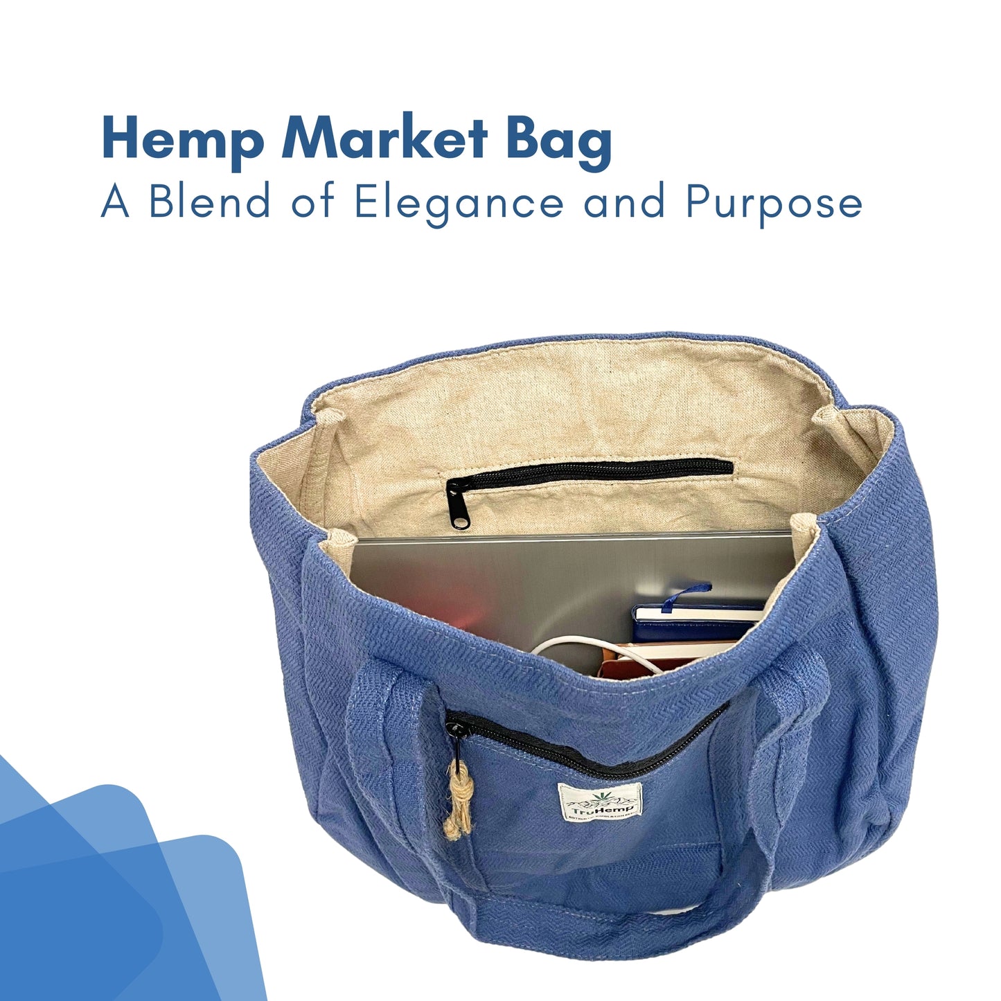 Hemp Market Bag - Blue