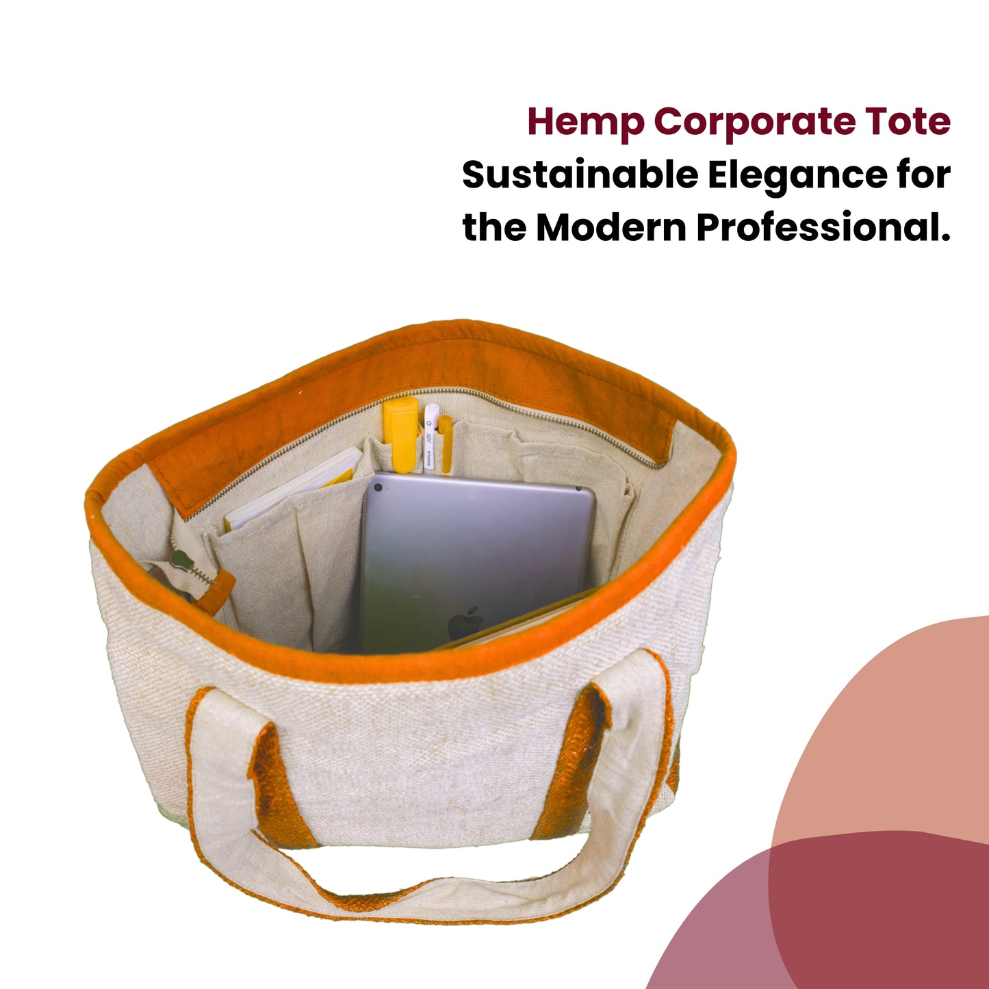 Hemp Corporate Tote Bag - Orange