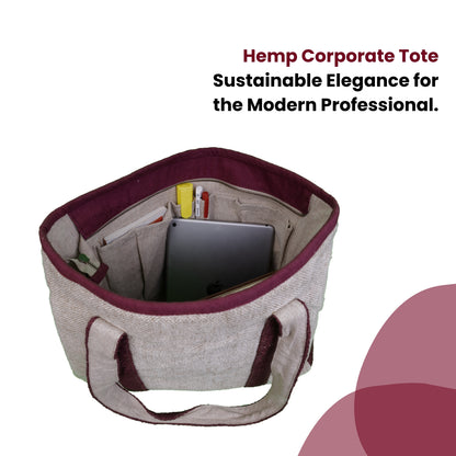 Hemp Corporate Tote Bag - Dark Wine