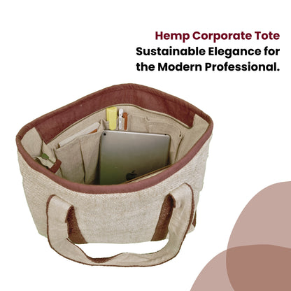 Hemp Corporate Tote Bag - Brown