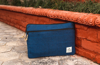 Linear Hemp Laptop Sleeve - Blue